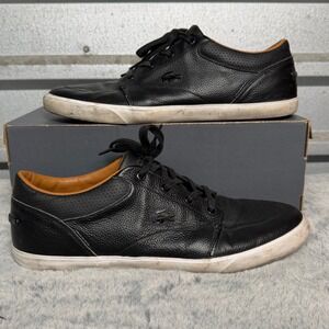 Lacoste Bayliss Vulc PRM Mens 11.5 Black Leather Sneakers 7-30SPM003502H